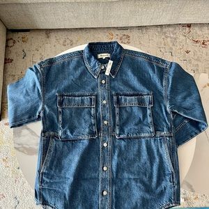 Madewell Denim Oversized Cargo Shirt Jacket